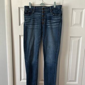 PAIGE Dark Blue Skinny Jeans Button Fly